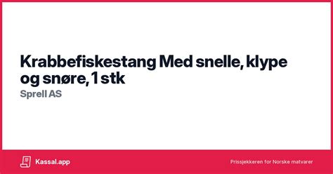 Krabbefiskestang Med Snelle Klype Og Sn Re Stk Kassalapp