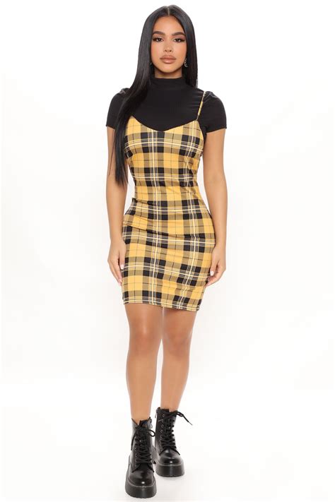 Yellow Plaid Dress