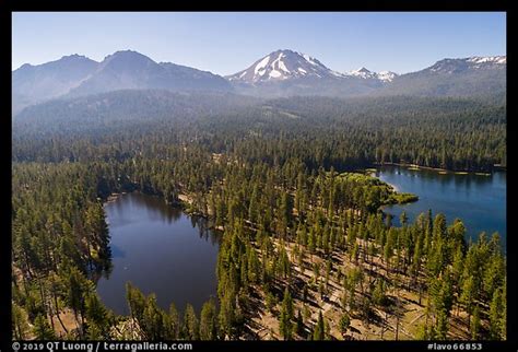 Picture Photo Aerial View Of Reflection Lake Manzanita Lake And