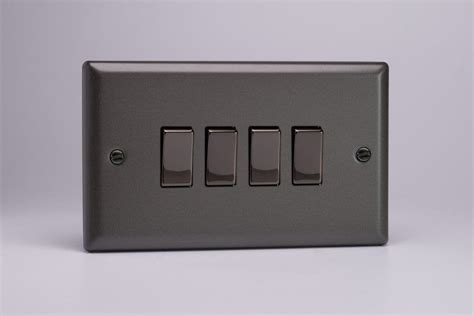 Varilight Xp9d Classic Graphite 21 4 Gang 10a 1 Or 2 Way Rocker Light Switch