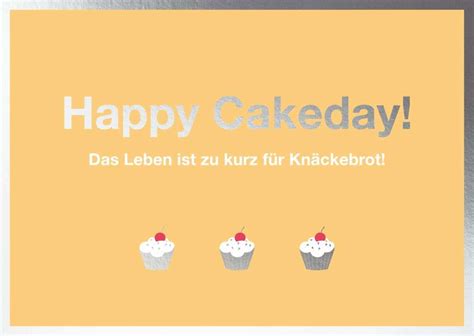 Doppelkarte Happy Cakeday Das Leben Ist Zu Kurz F R Kn Ckebrot