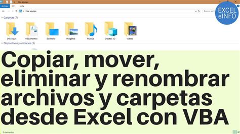 Copiar Mover Eliminar Y Renombrar Archivos Y Carpetas Desde Excel Con