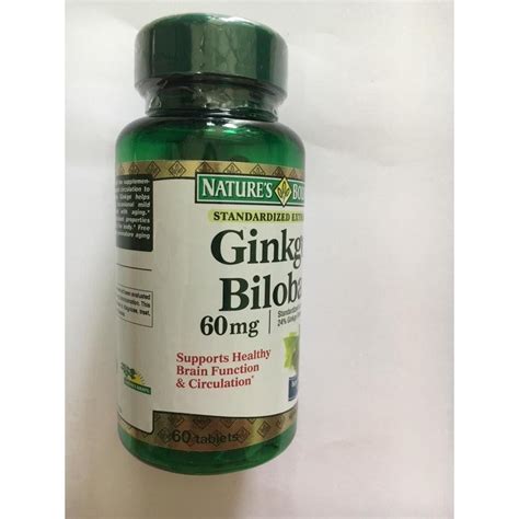 Ginkgo Biloba 60mg Nature S Bounty 60 Viên Tuần Hoàn Não An Thần Gây Ngủ Sản Phẩm Thảo Dược