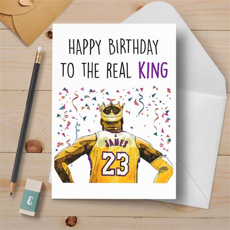 Lebron James Inspired Happy Birthday To A Real King Etsy