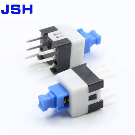 X Mm Pcb Tactile Push Button Switch Self Latching Locking Dpdt Pin