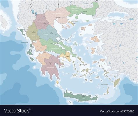 Map Of Greece Royalty Free Vector Image Vectorstock