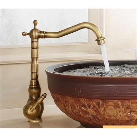 Robinet Rotatif En Cuivre Antique Double Robinet De Lavabo En