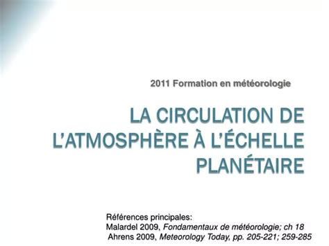 PPT la circulation de latmosphère à léchelle planétaire PowerPoint