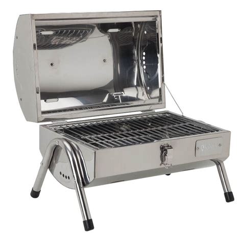 Stainless Steel Bbq Grill With Dual Side Briquette Grills