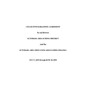 Fillable Online Octorara K12 Pa COLLECTIVE BARGAINING AGREEMENT By And