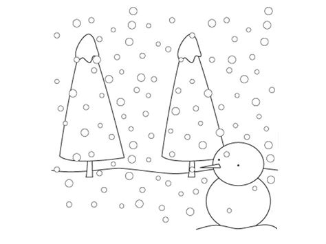 Imprimir Paisaje Con Nieve Para Colorear Dibujos De Navidad