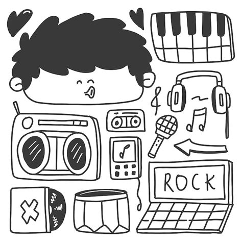 Premium Vector Hand Drawn Music Doodle Illustration Design