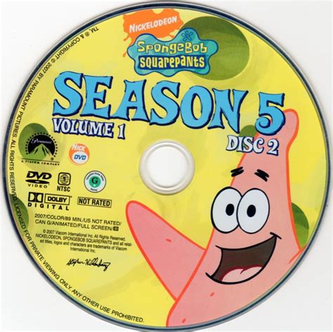 Spongebob Squarepants Season 5 Volume 1 Disc 2 - Scanned DVD Labels - spongebob s5002 :: DVD Covers