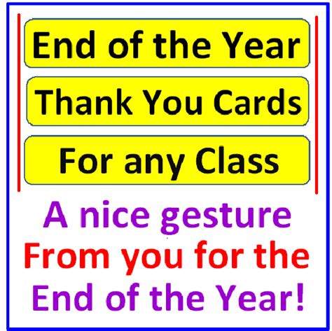 End of the Year Thank You Cards | Made By Teachers