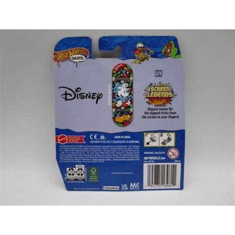 Hot Wheels Toys Hot Wheels Skate Disney Mickey Mouse Skateboard Fingerboard Screen Legends