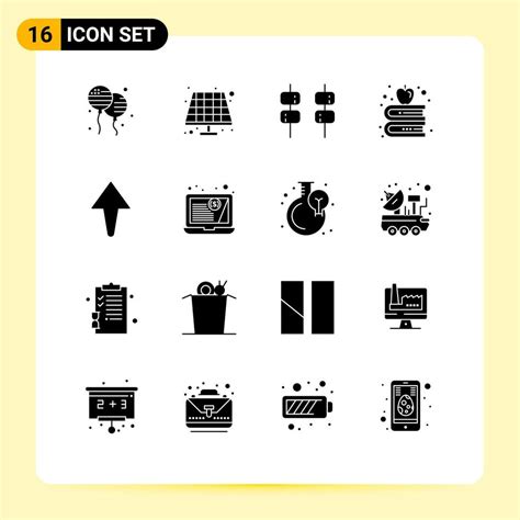 Universal Icon Symbols Group Of 16 Modern Solid Glyphs Of Financial