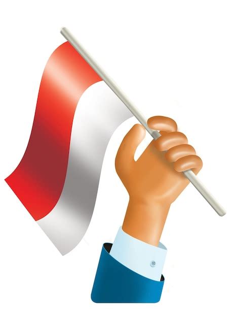 Premium Psd 3 D Illustration Of A Hand Waving Indonesian Flag