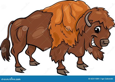 Bison American Buffalo Cartoon Illustration Stock Vector Image 42311589