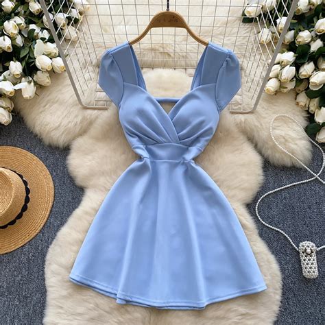 Плиссированное женское платье на молнии с коротким рукавом | AliExpress