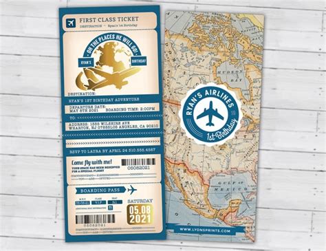 Passport And Ticket Birthday Invitation Travel Birthday Party