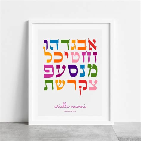 Hebrew Alphabet Bris Gifts Brit Milah Present Jewish Baby Naming