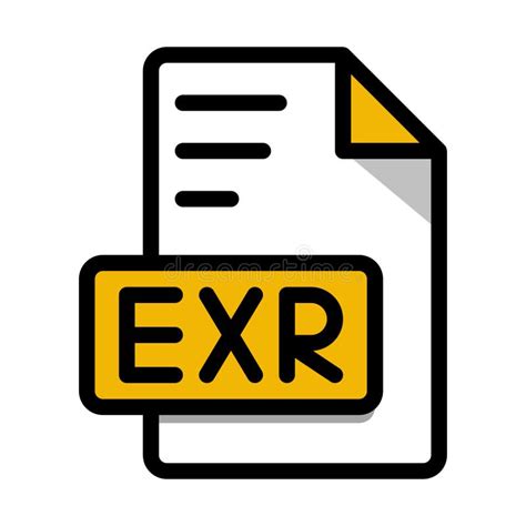 Exr File Format Icon Outline Style With Long Shadow Type File