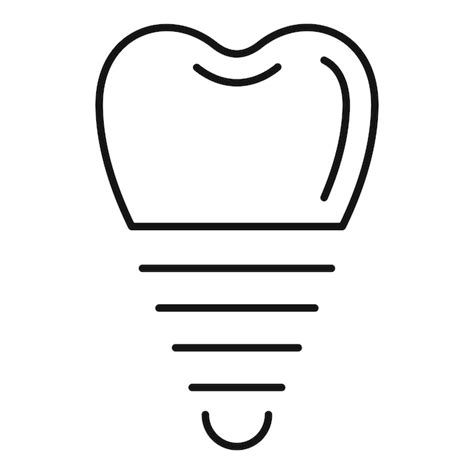 Premium Vector Tooth Implant Icon Outline Tooth Implant Vector Icon