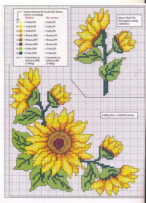 Girasoles En Punto De Cruz Con Esquemas Bordado Pinterest Cross