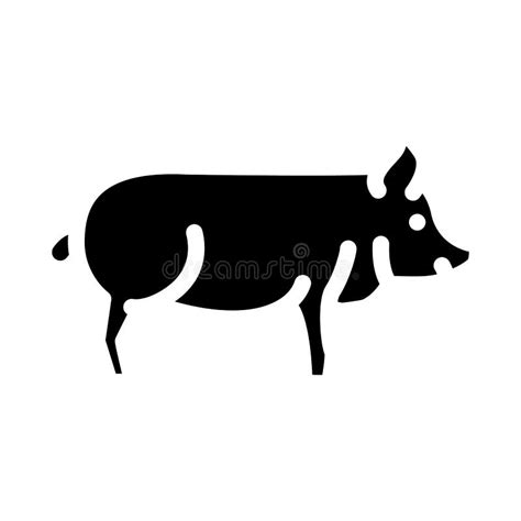 Pig Farm Animal Glyph Icon Vector Illustration Stock Vector