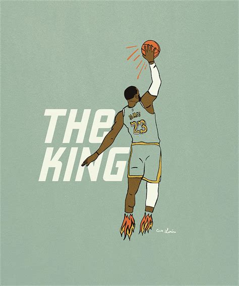 Lebron James The King Illustration Digital Art By Cade Lowin Fine Art