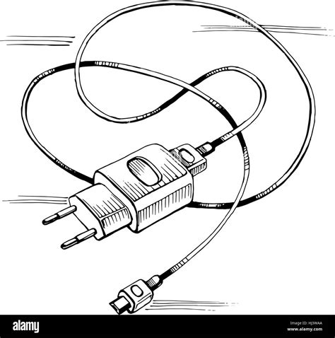Vector Sketch Charger Usb Device Cable Stock Vector Image And Art Alamy