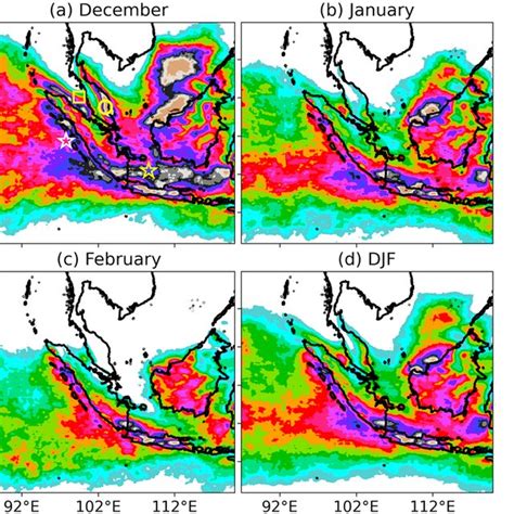 Spatial Distribution Of Monthly Accumulated Precipitation Mm Of