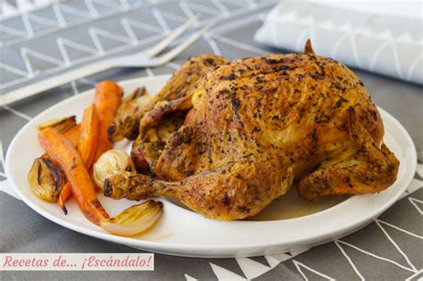 Pollo Al Horno Asado Entero Muy Jugoso Y Con Piel Crujiente Recetas