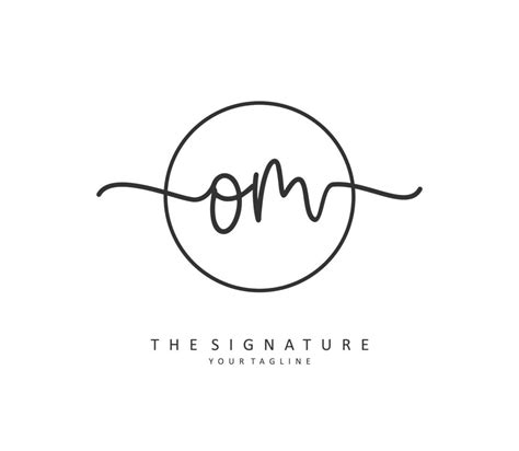 O M OM Initial Letter Handwriting And Signature Logo A Concept