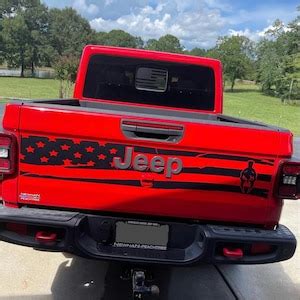 2020 2023 Jeep Gladiator Tailgate Decal US Flag Gladiator Logo