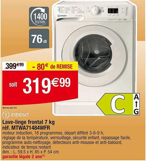 Promo Lave Linge Frontal Kg Indesit Chez Cora Icatalogue Fr