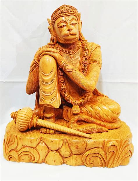 Buy Kaka Jiji Handicraft Wooden Handcarved Bajrangbali Statue I Hanuman