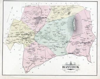 1859 Farm Line Map of Plumstead Township by GenealogicalSurveyor