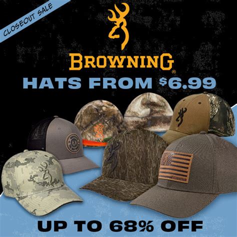 Browning Caps / Hats From $6.99 and Much More + Free Ship $49+