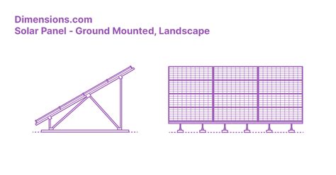 Solar Panel Ground Mounted Landscape Dimensions Drawings