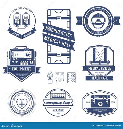 Medical Set Label Template of Emblem Element for Your Product or Design ...