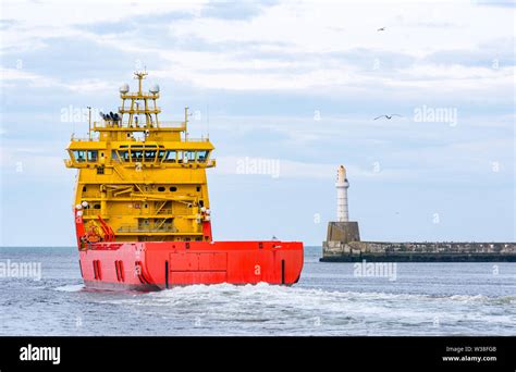 Ostensjo Rederi Fleet Ship Edda Ferd Offshore Supply Vessel Leaving