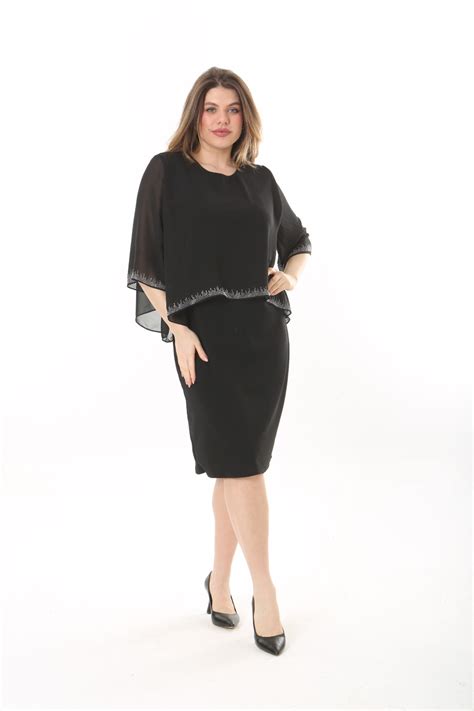 Crna Haljina Cirkoni Plus Size Lavica