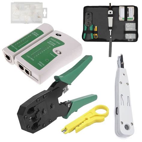 Generic Rj45 Ethernet Network Cable Tester Crimping Crimper Stripper Cutter Tool Kit Falcon