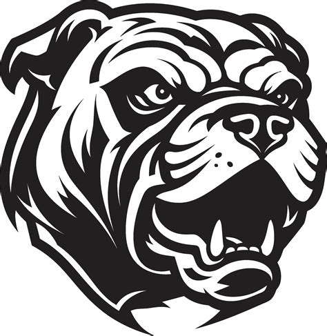 Black and Bold Bulldog Vector Icon Iconic Strength Black Logo with ...