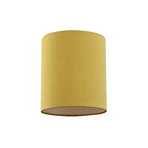 Contemporary And Elegant Mustard Ochre Linen Fabric 18cm Cylinder Lamp