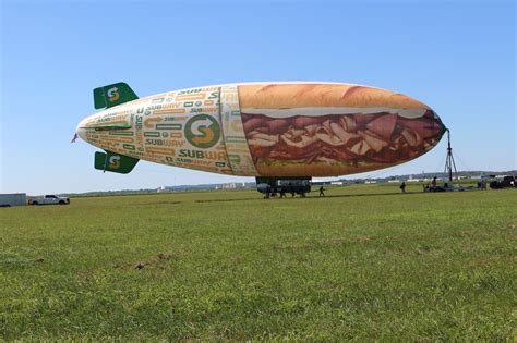 Giant Floating Sandwich Blimp Lands At Cape Girardeau Regional Airport