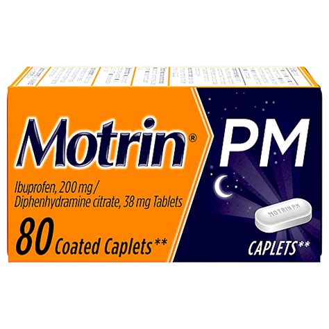 Motrin Pain Reliever, Pm, Coated Caplets 80 ea | Buehler's