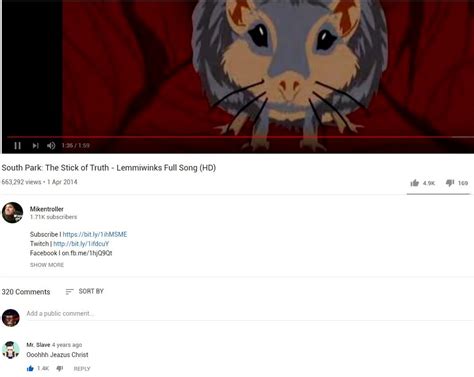 I searched the Lemmiwinks song to laugh again and appreciated the top comment : r/southpark