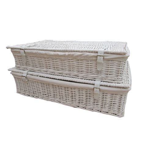 Buy White Wicker Underbed Storage Baskets from The Basket Company